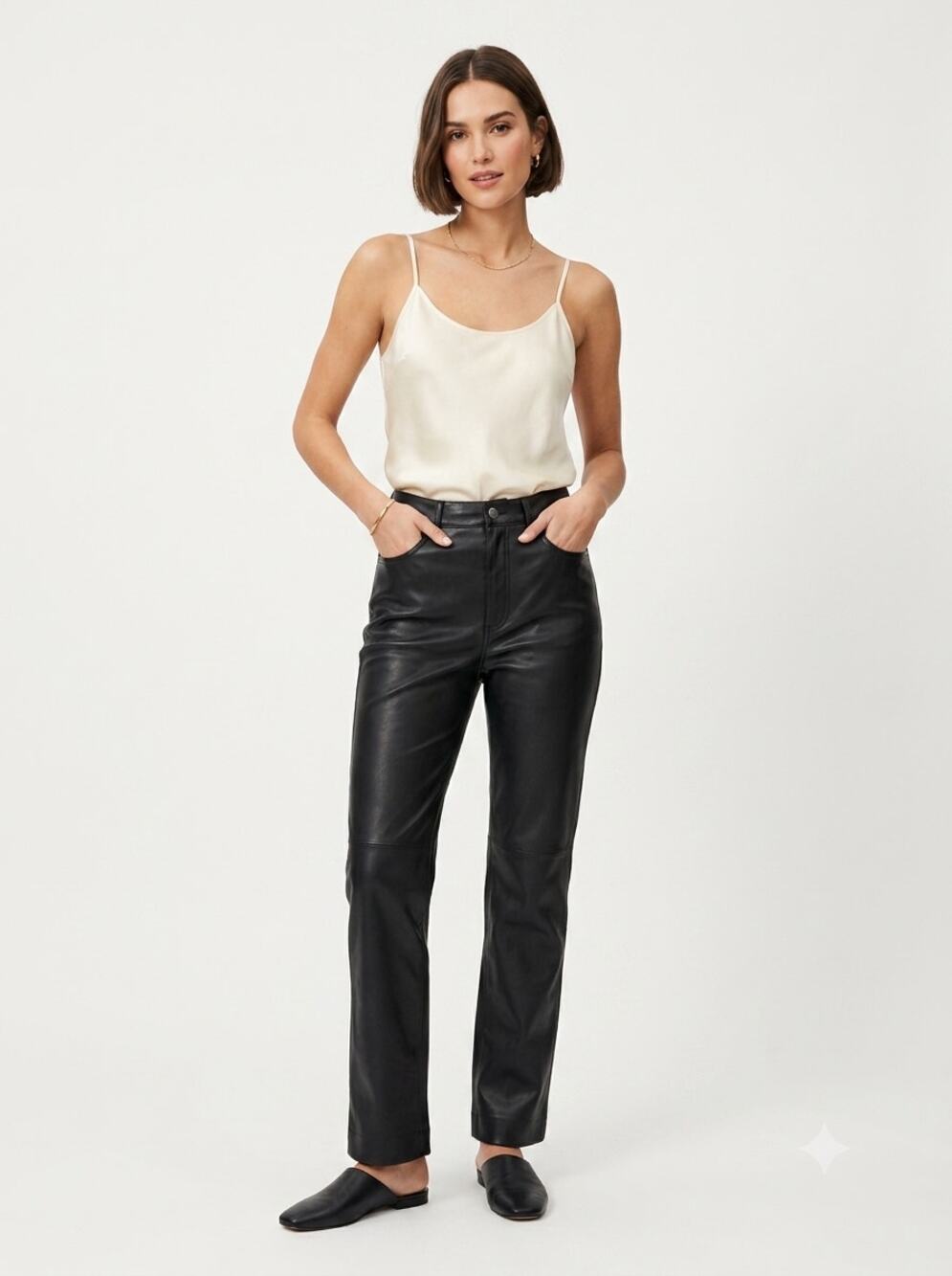 NWT Express 90s Slim Pants Womens 10L Black Faux Leather Super High Rise Classic